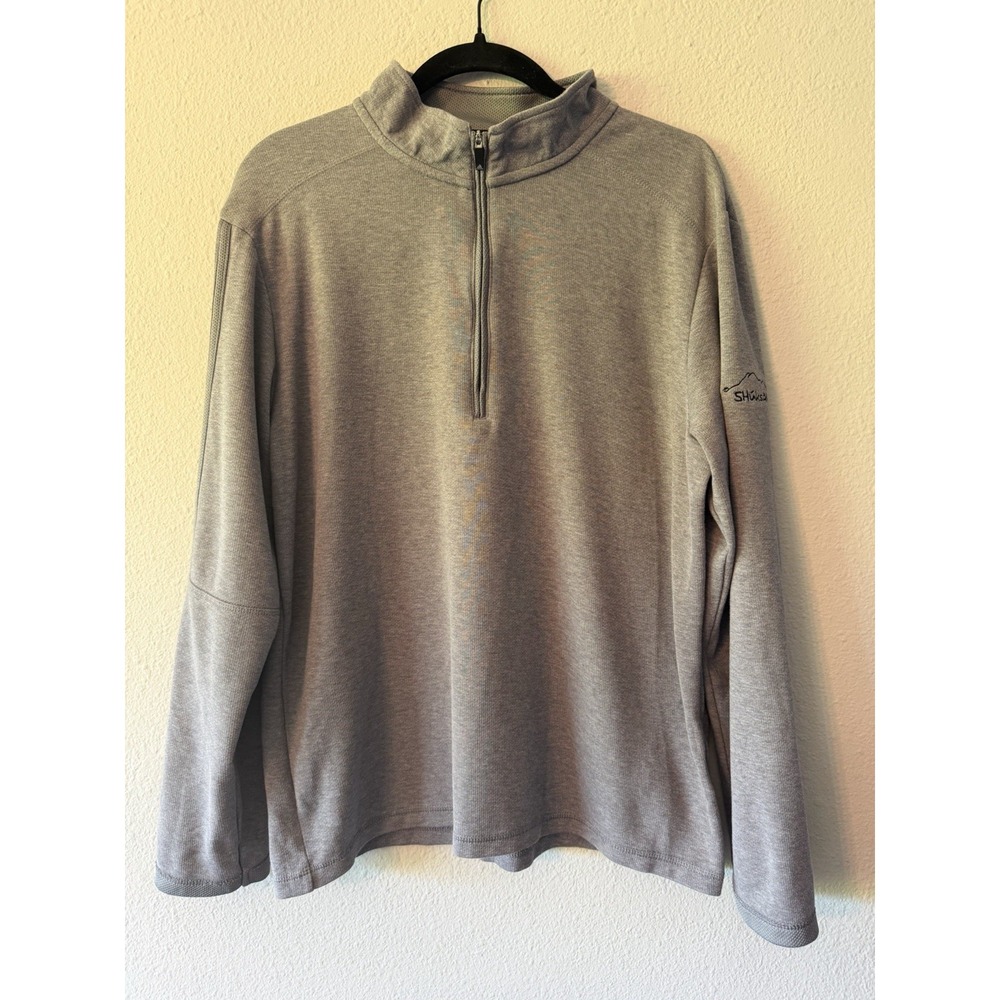 Adidas Primegreen Men's Gray Half Zip Pullover Long Sleeve XL Shuksan Embroidere
